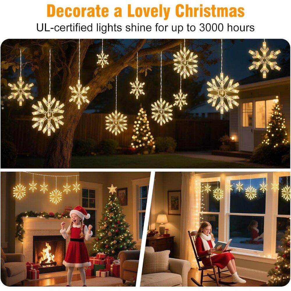 Luminous 13ft Snowflake String Lights With Dynami… - image 5